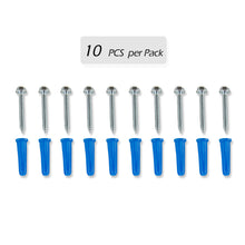 Load image into Gallery viewer, 1-3/8 inch Hex Head Screw and Anchor (Set of 10)
