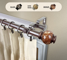 Load image into Gallery viewer, Marble 1&quot; Double Curtain Rod
