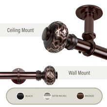 Load image into Gallery viewer, Maple 1&quot; Ceiling Curtain Rod/ Room Divider
