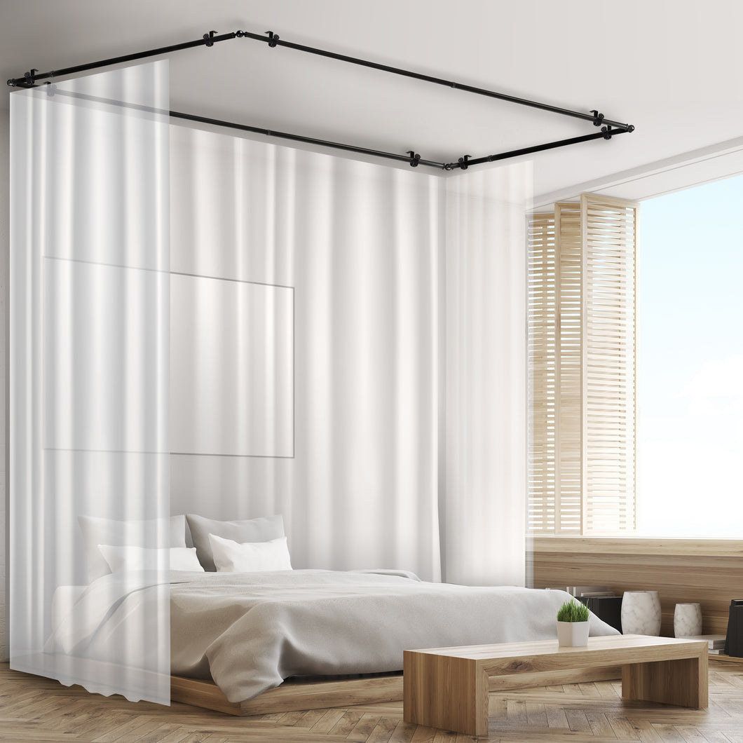 Harley Multi-angle 4-sided Room Divider/Bedroom Canopy/Ceiling Adjustable Rod