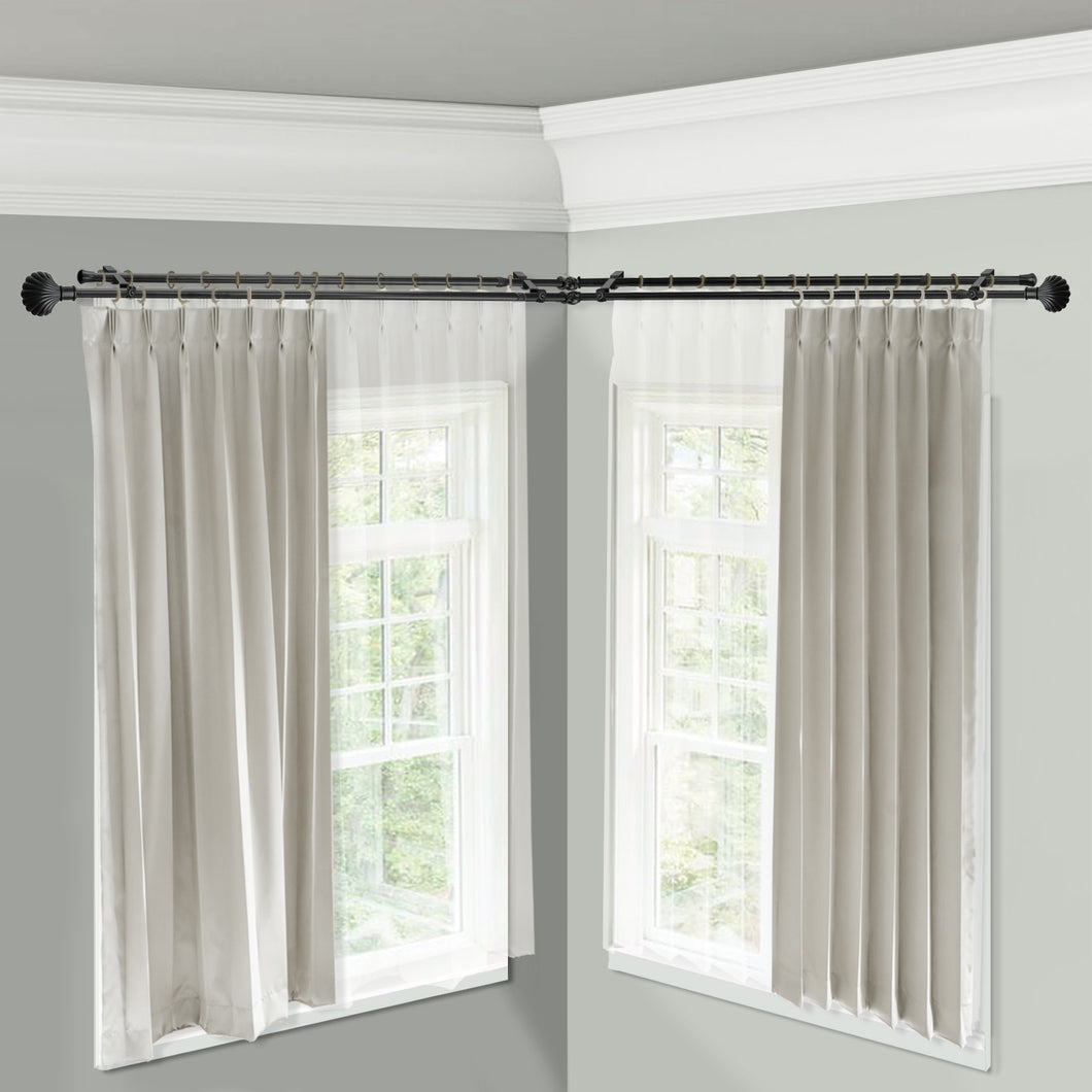 Scallop Double Corner Curtain Rod