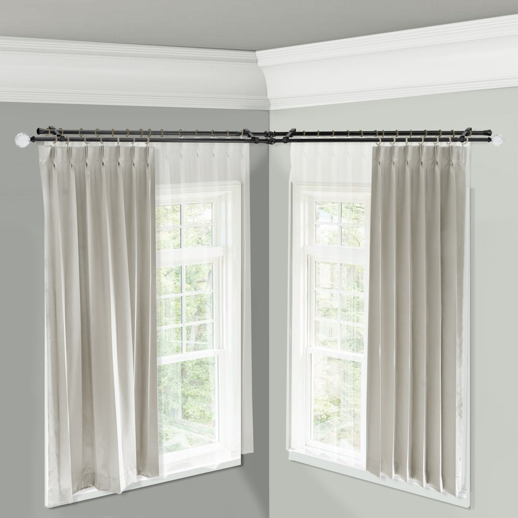 Faceted Double Corner Curtain Rod