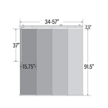 Load image into Gallery viewer, Woven Gray 4-Panel Single Rail Panel Track Extendable 34&quot;-57&quot;W x 91.4&quot;H, Panel width 15.75&quot;
