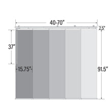 Load image into Gallery viewer, Woven Gray 5-Panel Single Rail Panel Track Extendable 40&quot;-70&quot;W x 91.4&quot;H, Panel width 15.75&quot;
