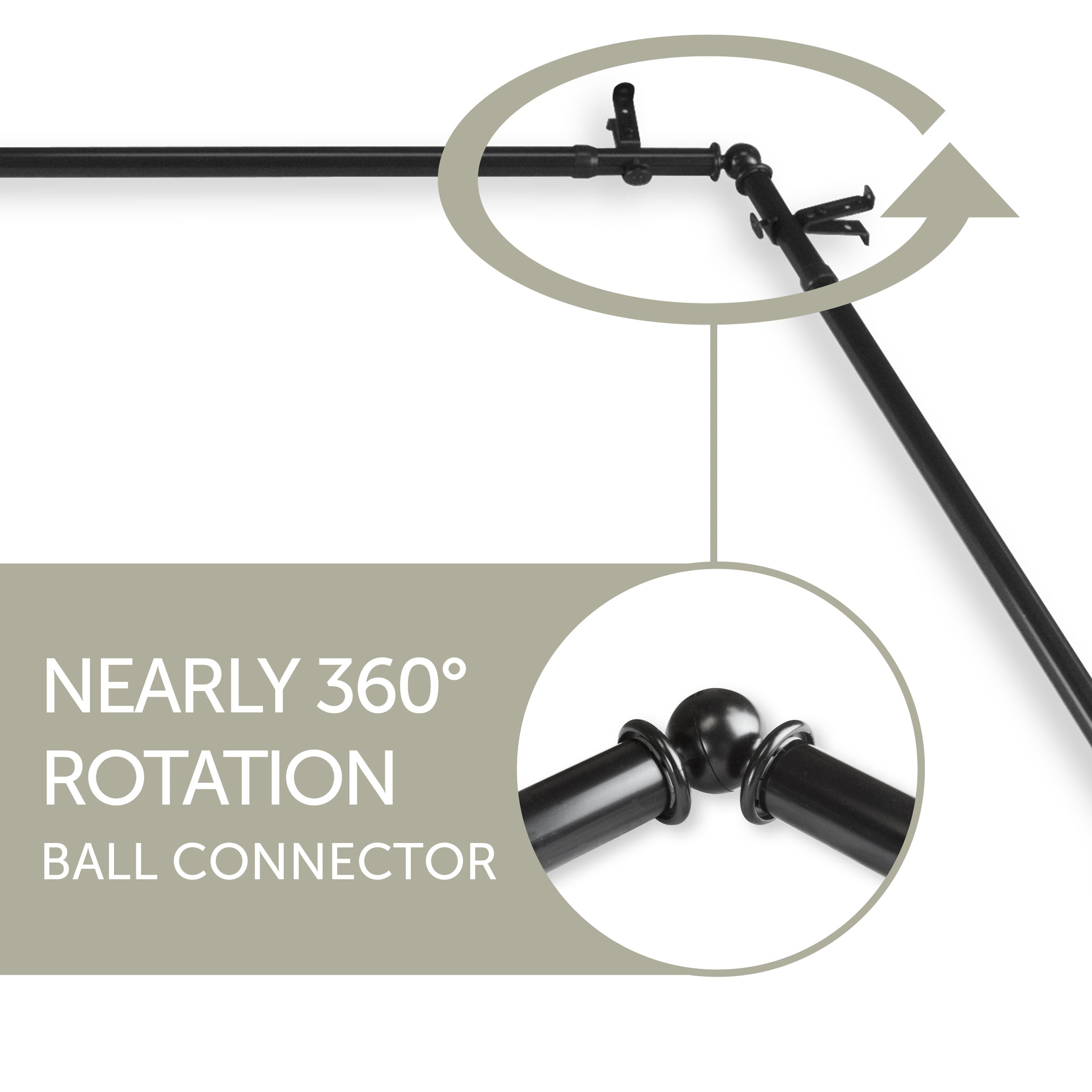 Harley Multi-angle 4-sided Room Divider/Bedroom Canopy/Ceiling Adjusta