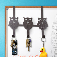 Load image into Gallery viewer, Over the Door Owl Organizer Hooks - 3 Hooks, Bronze
