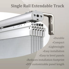 Load image into Gallery viewer, Smoke 7-Panel Single Rail Panel Track 110&quot;-153&quot;W x 91.4&quot;H, Panel width 23.5&quot;

