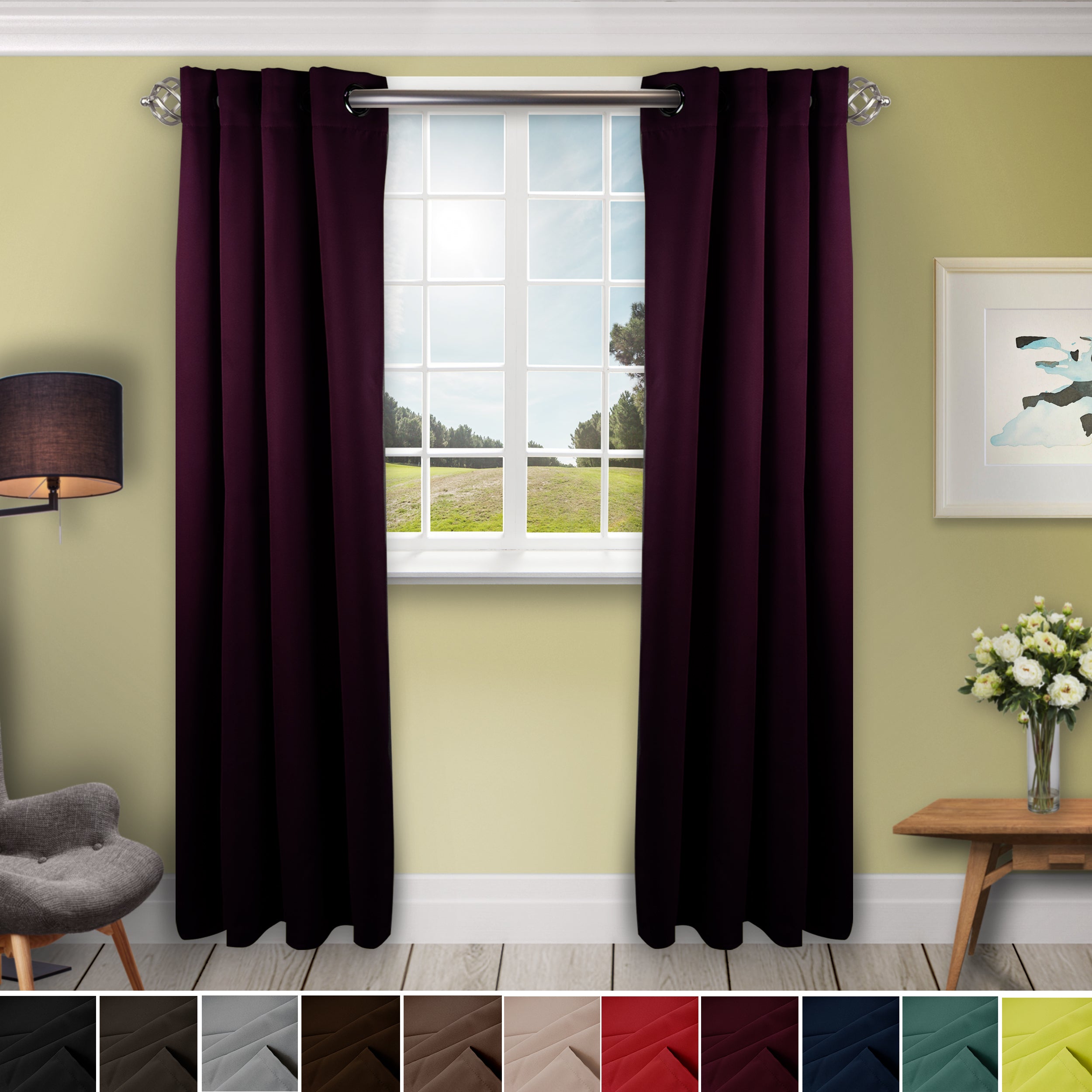 Bagaille CURTAIN ★ CANVAS PLUM plum-eclipse-blackout-curtains