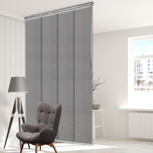 Load image into Gallery viewer, Woven Gray 4-Panel Single Rail Panel Track Extendable 34&quot;-57&quot;W x 91.4&quot;H, Panel width 15.75&quot;
