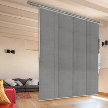 Load image into Gallery viewer, Woven Gray 5-Panel Single Rail Panel Track Extendable 40&quot;-70&quot;W x 91.4&quot;H, Panel width 15.75&quot;
