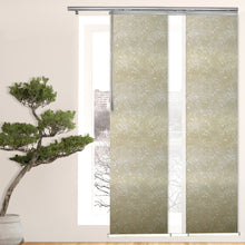 Load image into Gallery viewer, 3-Panel Single Rail Panel Track Blind Extendable 36&quot;-66&quot;W x 91.4&quot;H, Panel width 23.5&quot;, Winter, Amaryllis

