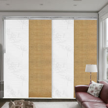 Load image into Gallery viewer, 4-Panel Single Rail Panel Track Blind Extendable 48&quot;-88&quot;W x 91.4&quot;H, Panel width 23.5&quot;, Lotus, Canary
