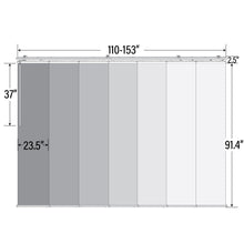 Load image into Gallery viewer, Charcoal Camo 7-Panel Single Rail Panel Track 110&quot;-153&quot;W x 91.4&quot;H, Panel width 23.5&quot;
